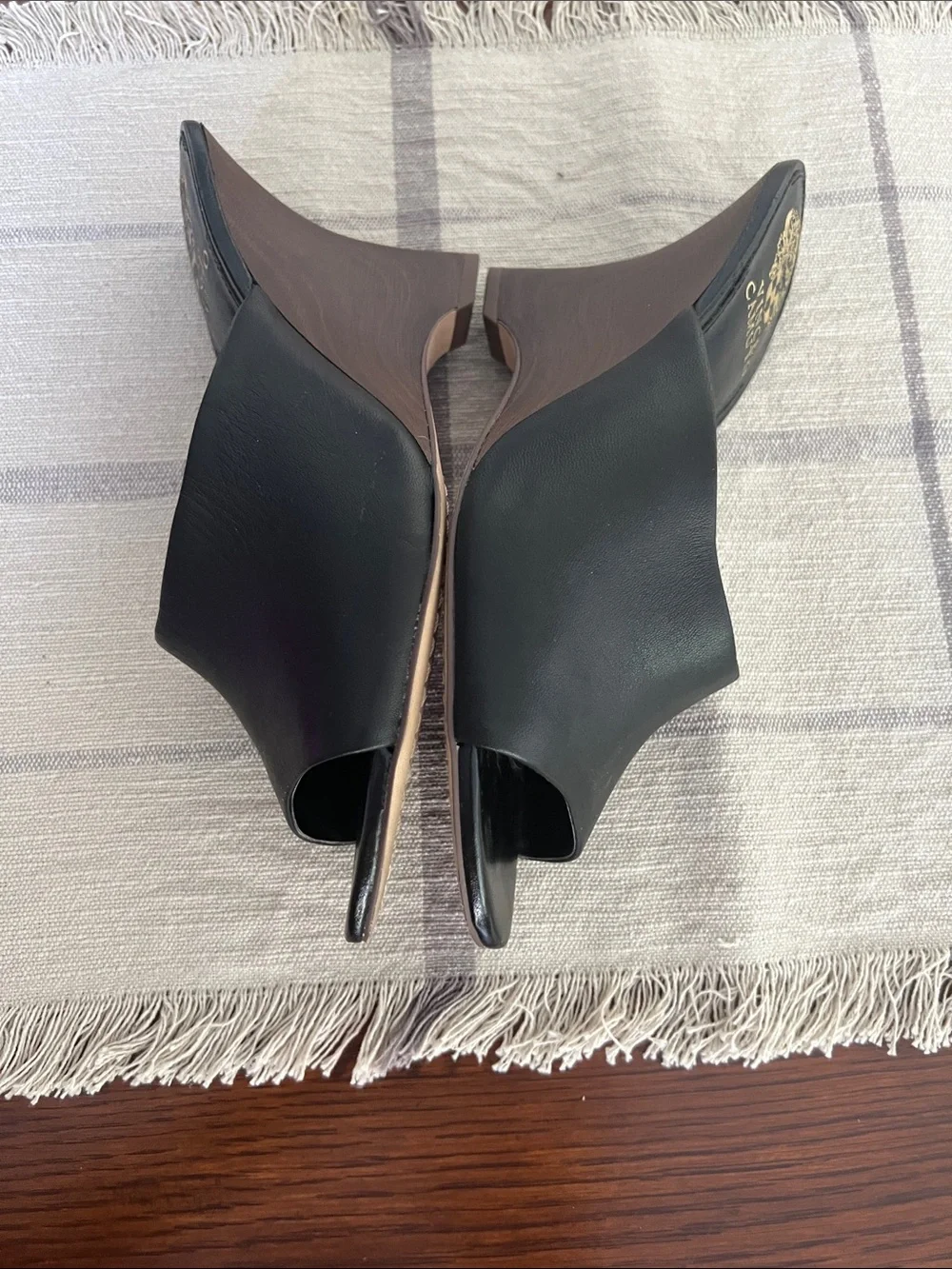 Vince Camuto Vilty wedge sandals in black leather